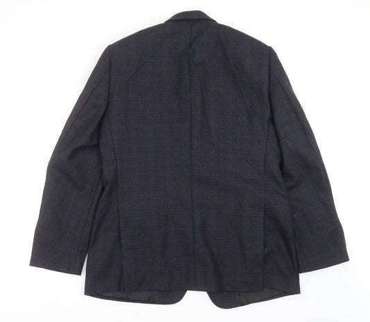 ALFREDO Mens Blue Check Jacket Suit Jacket Size 46