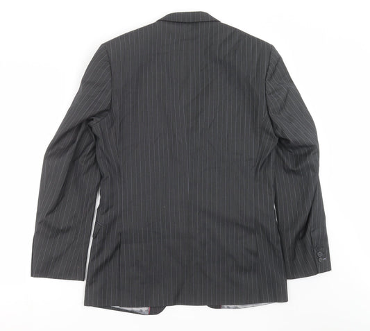 Red Herring Mens Grey Striped Jacket Suit Jacket Size 38