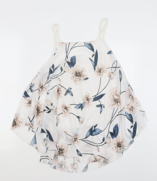 Preworn Womens White Floral Basic Blouse Size S