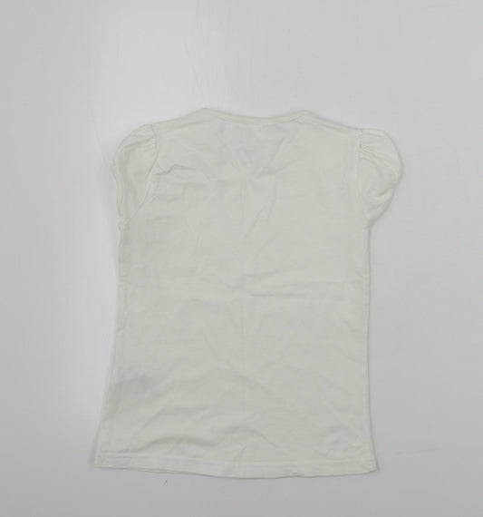 NEXT Girls White Basic T-Shirt Size 6 Years