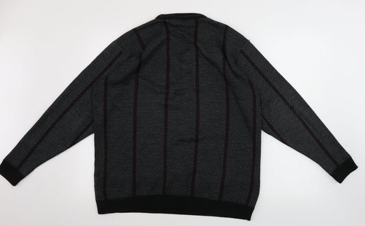 CIRCA Mens Grey Striped Pullover Jumper Size L