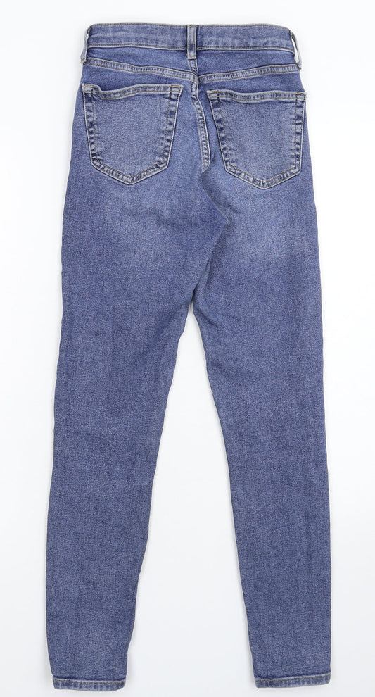 Topshop Womens Blue Denim Skinny Jeans Size 25 in L26 in