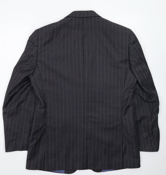 Samuel Windsor Mens Grey Striped Jacket Suit Jacket Size 40