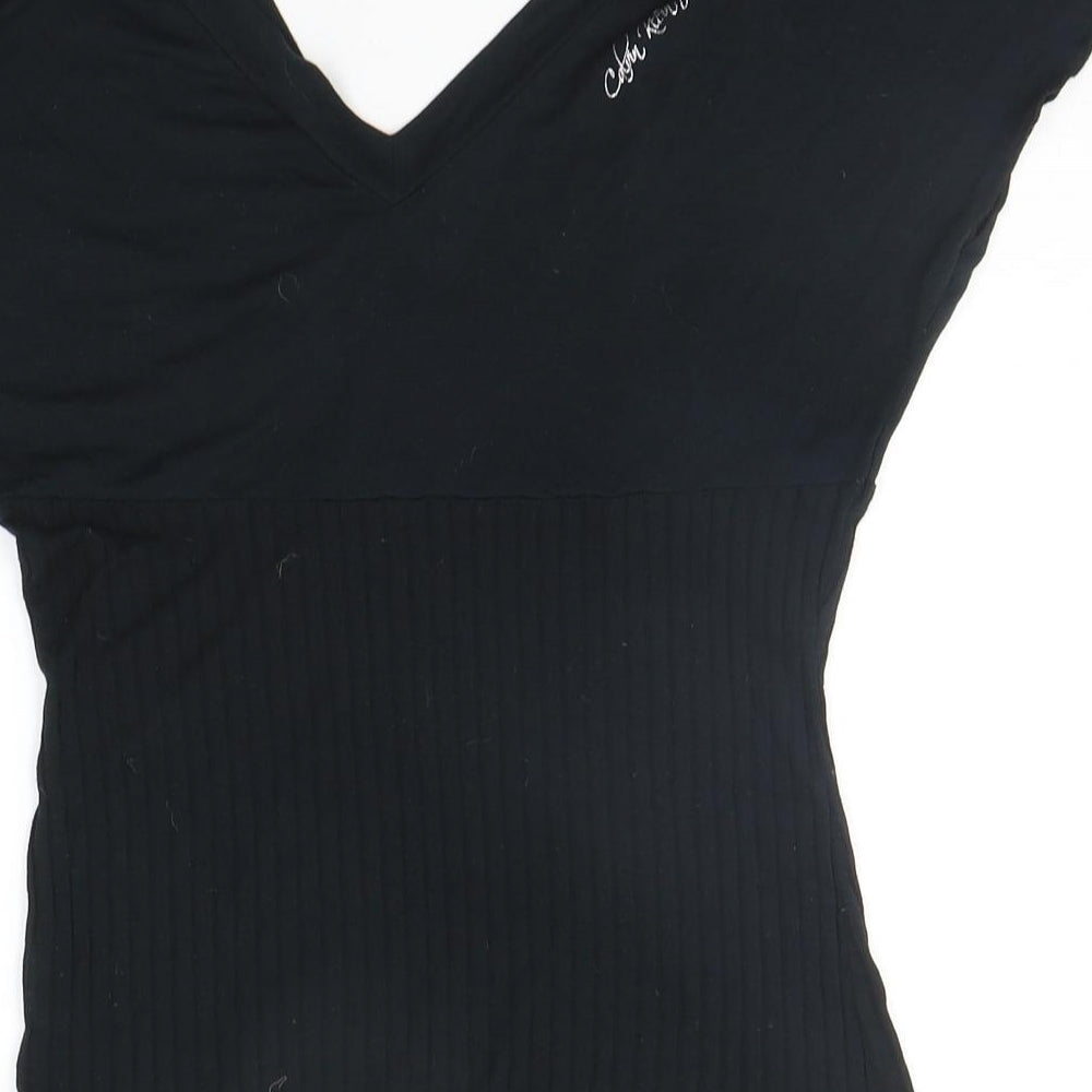 Calvin Klein Collection Womens Black Basic T-Shirt Size XL