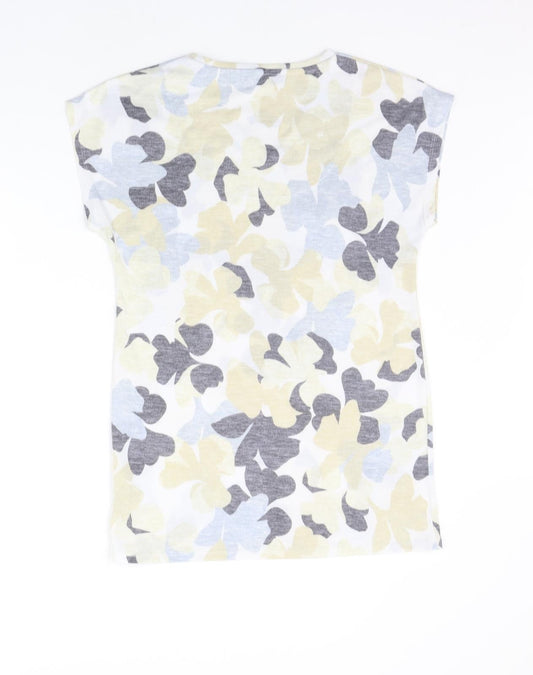 Marks and Spencer Womens White Floral A-Line Size 8