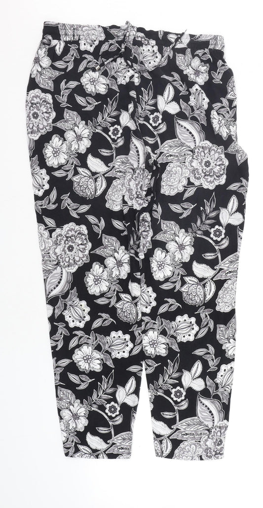 Papaya Womens Black Geometric Jegging Trousers Size M L24 in