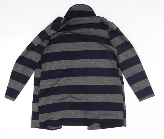 Soon Womens Blue Striped Cardigan Jumper Size 12