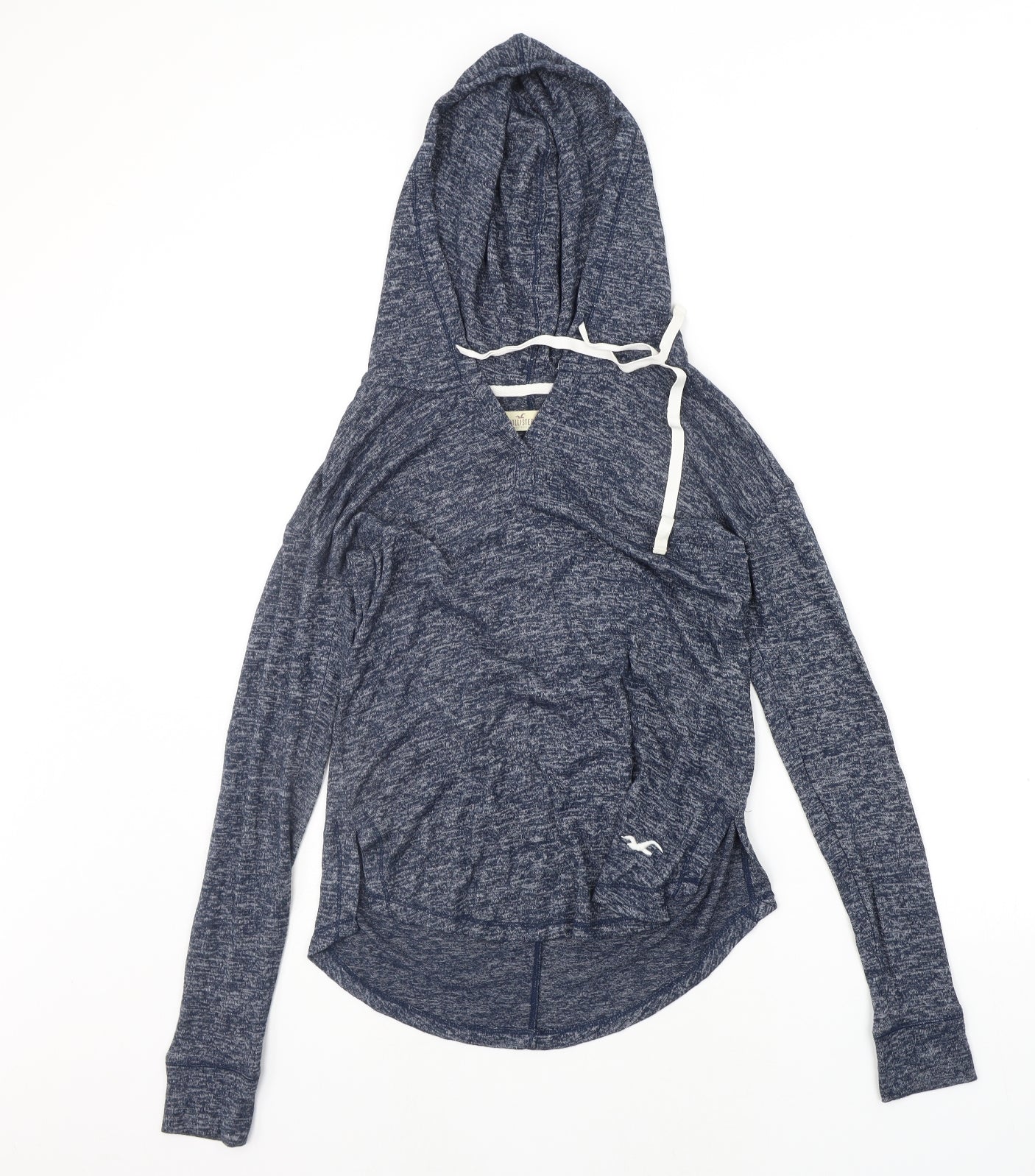 Hollister Womens Blue Houndstooth Pullover Hoodie Size XS