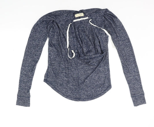 Hollister Womens Blue Houndstooth Pullover Hoodie Size XS