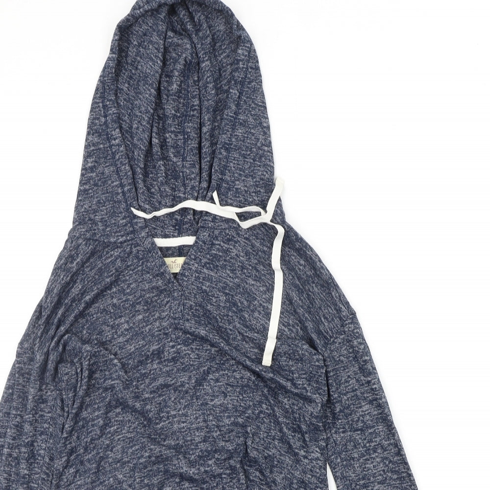 Hollister Womens Blue Houndstooth Pullover Hoodie Size XS