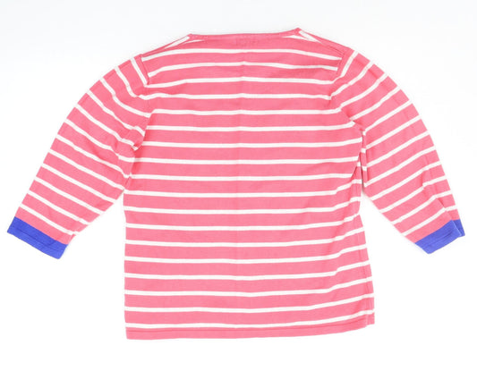 Hepburn Womens Pink Striped Pullover Jumper Size L