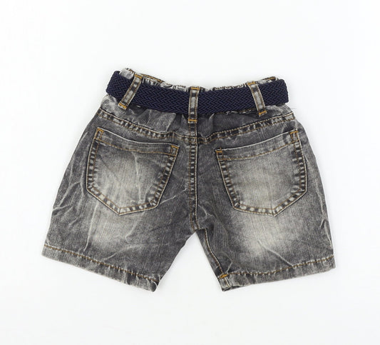 Preworn Boys Grey Denim Cropped Jeans Size 12 Months
