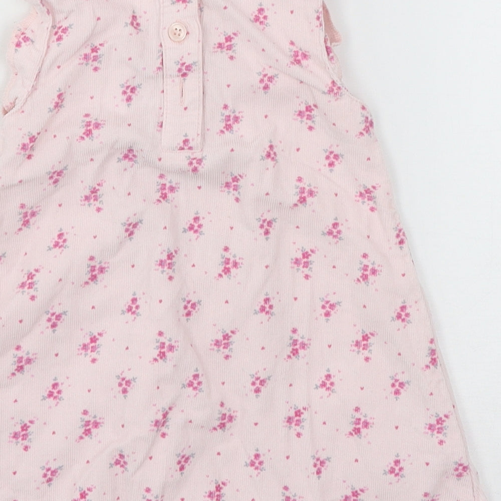 NEXT Girls Pink Floral Corduroy A-Line Size 9-12 Months
