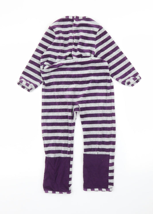 Vertbaudet Girls Purple Spotted Capri One Piece Size 3-4 Years