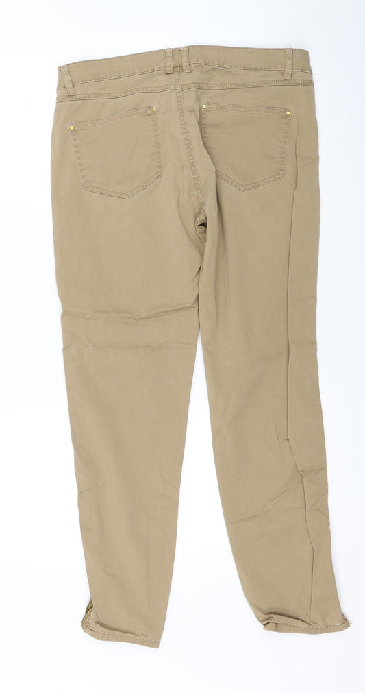 Mango Womens Brown Trousers Size 10 L28 in