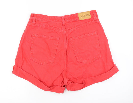 Monki Womens Red Mom Shorts Size 28