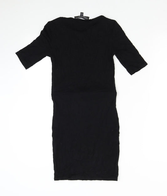 Topshop Womens Black T-Shirt Dress Size 6