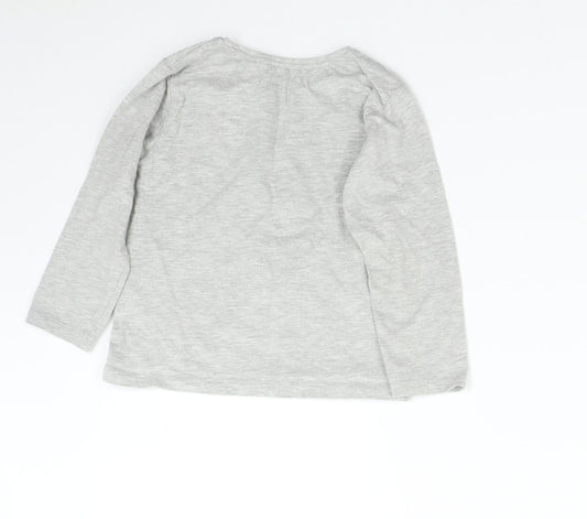NEXT Girls Grey Basic T-Shirt Size 2-3 Years - Polar Bear