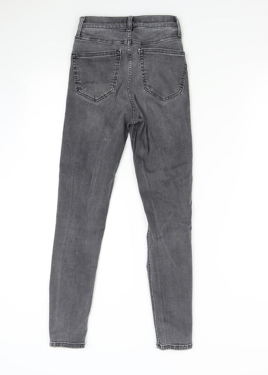 Topshop Womens Grey Denim Skinny Jeans Size 25 L30 in