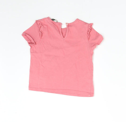 George Girls Pink Basic T-Shirt Size 2-3 Years