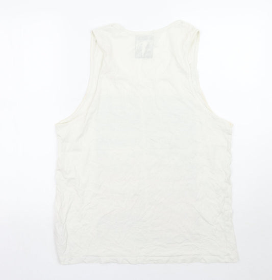 Cedar Wood State Mens White T-Shirt Size L