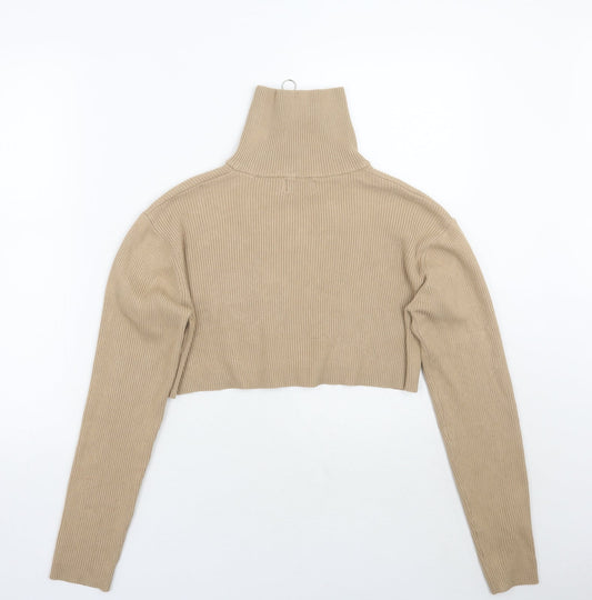 PRETTYLITTLETHING Womens Beige Pullover Jumper Size S