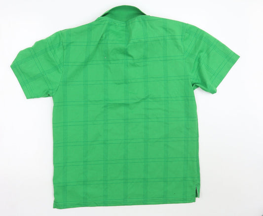 Dunlop Mens Green Check   Polo Size S