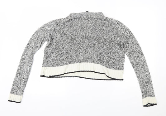 H&M Womens Grey Cropped Blouse Size S