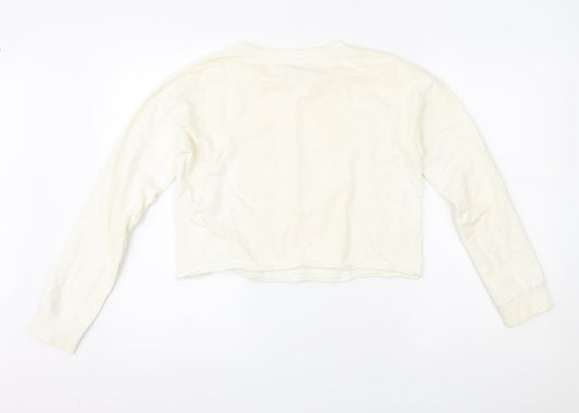 Destination Girls White Pullover Sweatshirt Size 13-14 Years