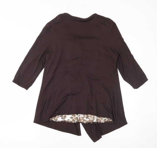 Soon Womens Brown Basic Blouse Size 14