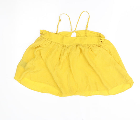 H&M Womens Yellow Basic Blouse Size 6