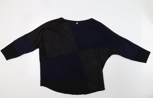 Mat Womens Blue Geometric Pullover Jumper Size M