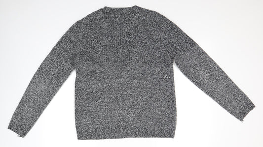 Topman Mens Grey Pullover Jumper Size M