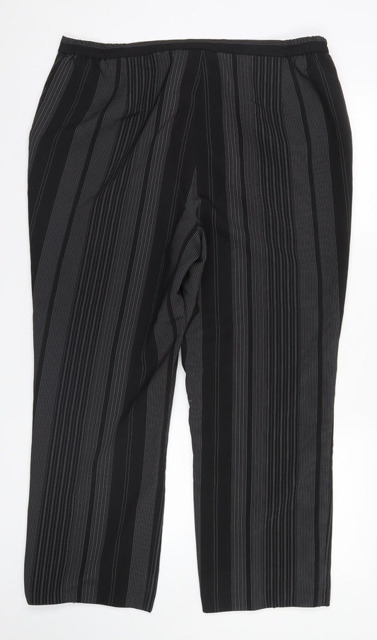 Chrmart Womens Grey Striped Trousers Size 20 L27 in