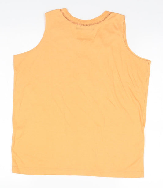 Design Essentials Womens Orange Basic Tank Size S