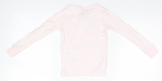 Carter's Girls White Striped Basic T-Shirt Size 5 Years