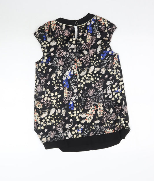 Dorothy Perkins Womens Black Floral Basic Blouse Size 10
