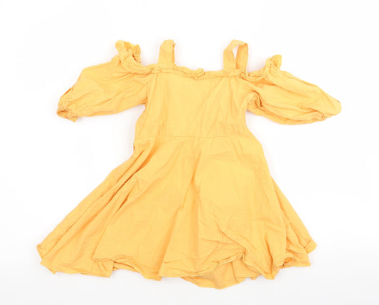 Preworn Girls Yellow A-Line Size 3 Years