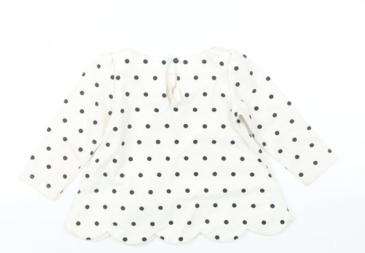 Maggie & Zoe Girls Black Polka Dot Pullover T-Shirt Size 9-12 Months