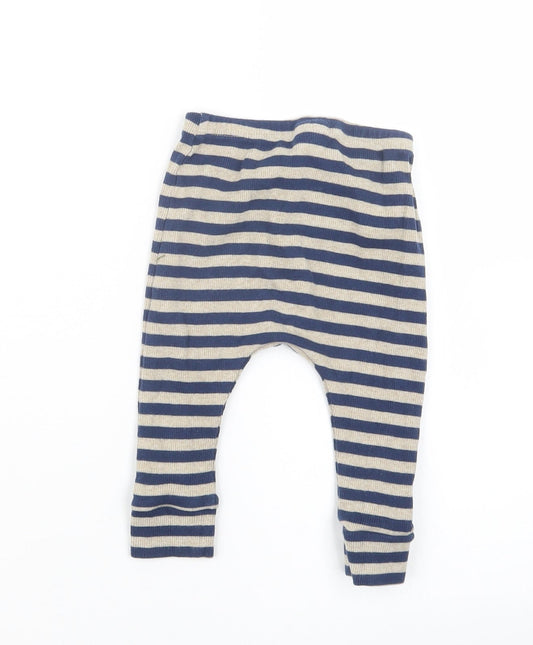 NEXT Boys Blue Striped Capri Trousers Size 6-9 Months