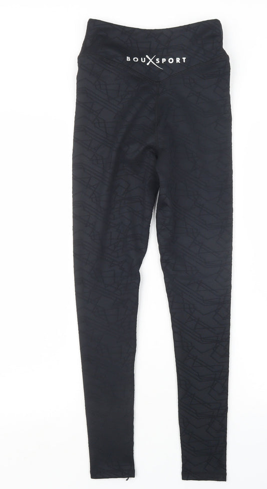 Boux Sport Womens Black Capri Leggings Size 6 L25.5 in