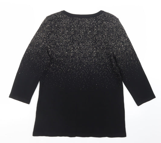 David Emanuel Womens Black Pullover Jumper Size S