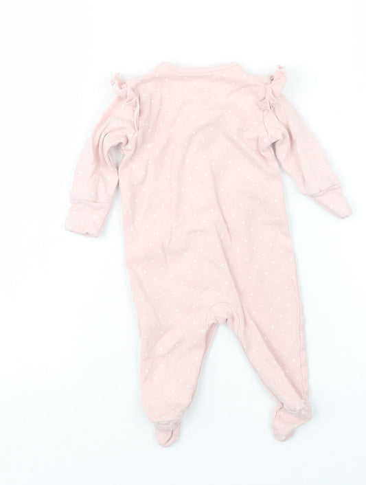 Matalan Girls Pink Polka Dot Babydoll One Piece Size 0-3 Months