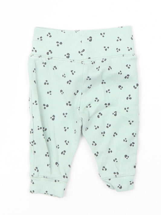 Primark Girls Green Geometric Capri Trousers Size 0-3 Months
