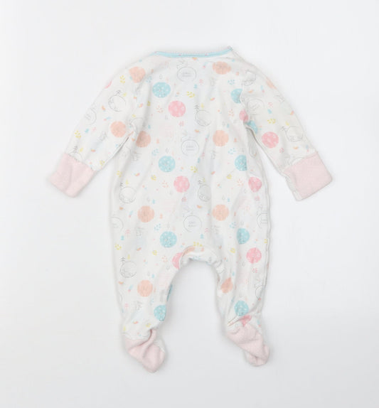 Mini Club Girls White Geometric Babydoll One Piece Size 0-3 Months