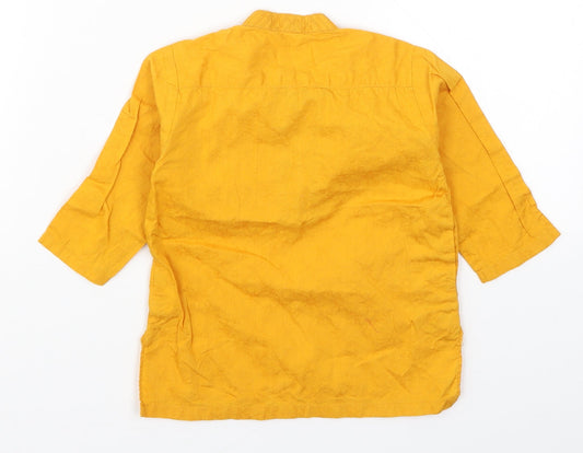 Minnie Minors Boys Orange Basic Dress Shirt Size 9-12 Months