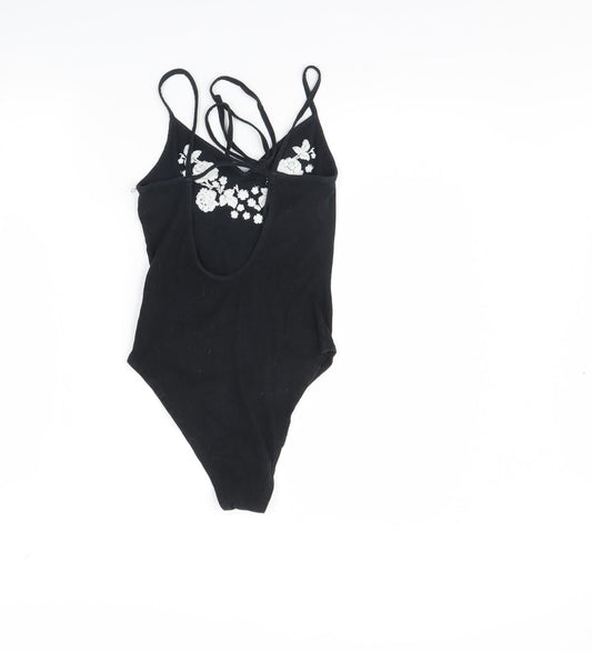 Topshop Womens Black Bodysuit One-Piece Size 6