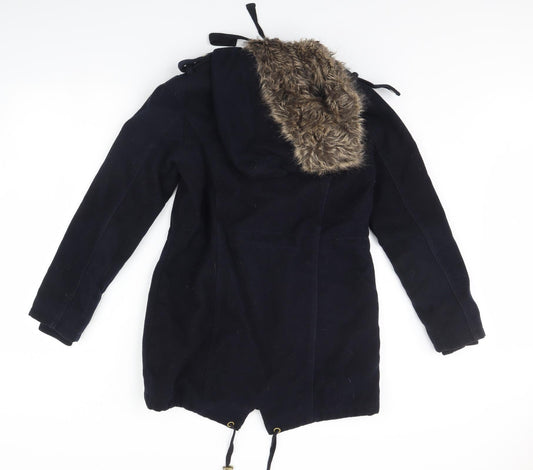 New Look Womens Blue Overcoat Coat Size 10
