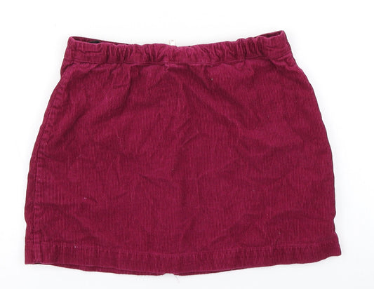 M&S Girls Pink Corduroy A-Line Skirt Size 9-10 Years