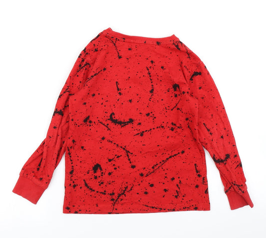 NEXT Boys Red Polka Dot Basic T-Shirt Size 6 Years - Reversible sequins